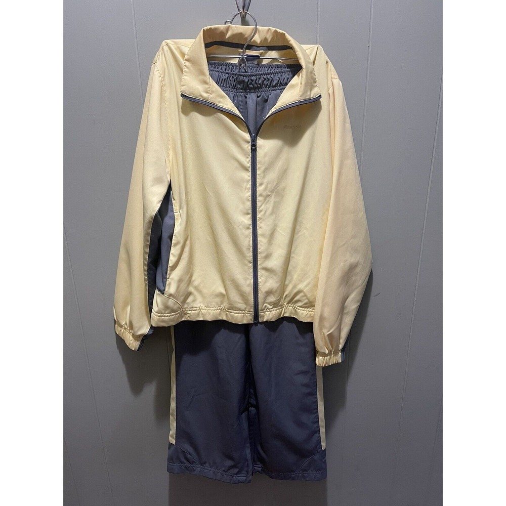 Vintage REEBOK Women’s Track Suit And Pants Canary Yellow Gray Sz Small Granny